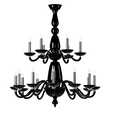 Black Barovier&Toso Palladiano Chandelier 3D model image 1 