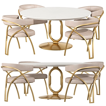 Modern LINK Round Dining Table 3D model image 1 