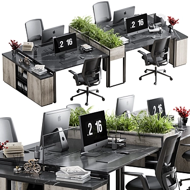 Modern Office Furniture Set 3D 3D model image 1 