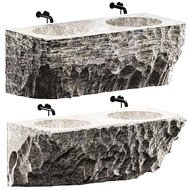 Custom Stone Wash Basin Set 3D model image 1 