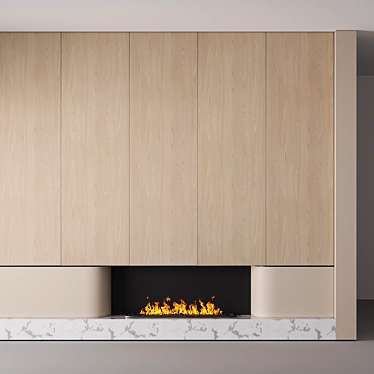 Minimalist Wall Fireplace 3D model image 1 