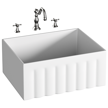 Farmhouse Chic Ceramic Kitchen Sink 3D model image 1 