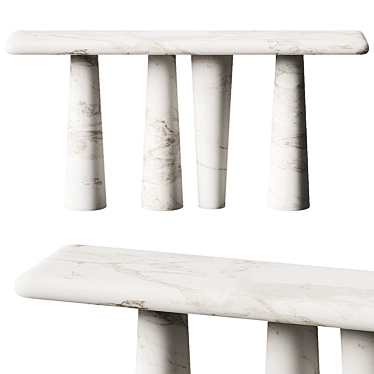 Modern White Marble Console Table 3D model image 1 