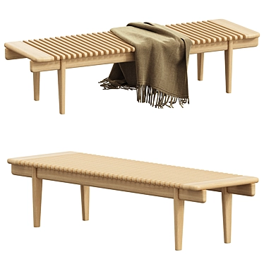 Elegant PP589 Bar Bench Design 3D model image 1 