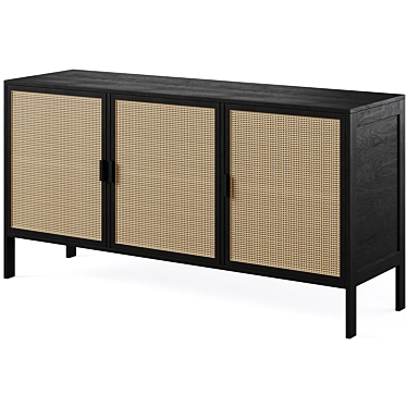 Rattan Wood Sideboard Reyna Sklum 3D model image 1 