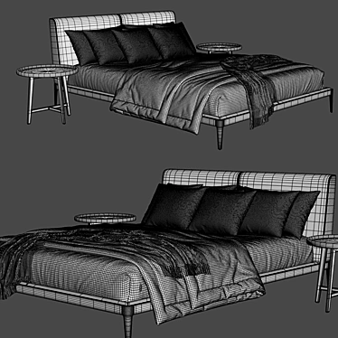 Elegant Porada Ziggy Bed Design 3D model image 1 