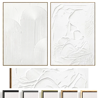 Texture Plaster Dual Photo Frame 3D model image 1 