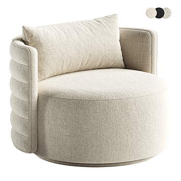 Buddy Milk Boucle Kids Swivel Chair 3D model image 1 