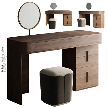 Elegant Nina Dressing Table 3D model image 1 