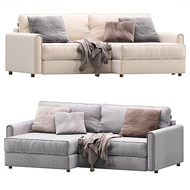 Modern Velvet Corner Sofa by Divan.ru 3D model image 1 