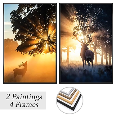 Decorative Wall Art Set with Multiple Frames 3D model image 1 