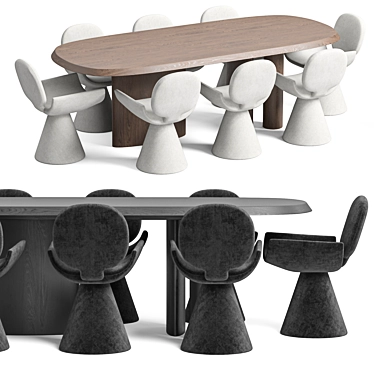 Modern Youpi Chair And Padiglioni Table 3D model image 1 