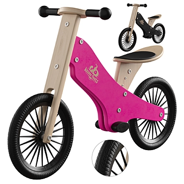 Sleek Black Balance Bike 3D model image 1 