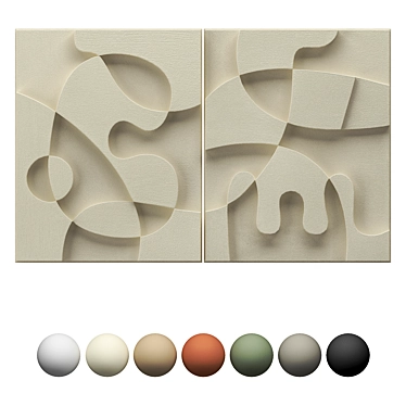 Textured Wall Panels Duo Set 3D model image 1 