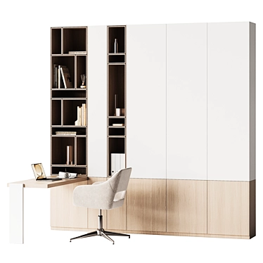 Modern Office Workspace Furniture Set 3D model image 1 