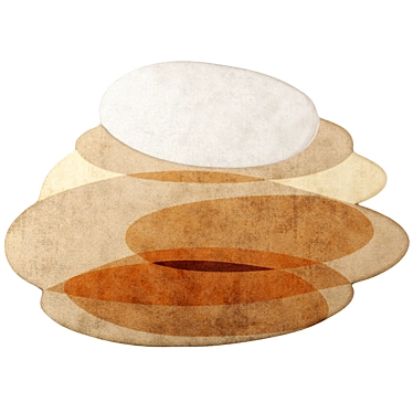 Contemporary Geometric Circles Accent Rug 3D model image 1 