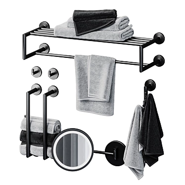 Bemeta Dark Bathroom Accessories Set 3D model image 1 