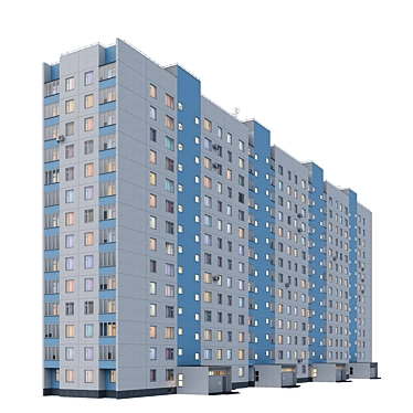 Panel House P-30, 14 Floors 3D model image 1 