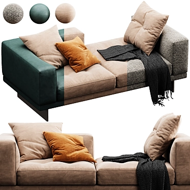 Modern Minotti Dylan Leather Sofa 3D model image 1 