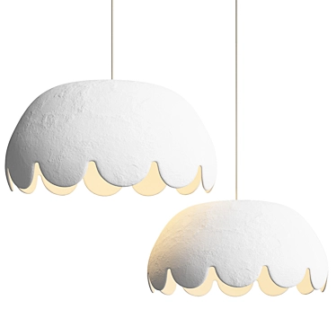 Elegant Scalloped Pendant Lights 3D model image 1 