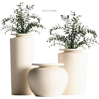 Plateia Ceramic White Earthenware Vases