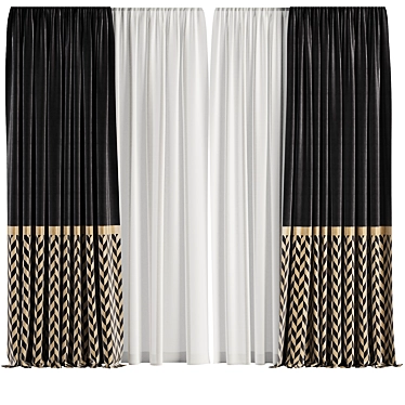 Unique Curtain Set M54 Interior 3D model image 1 