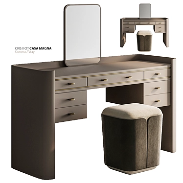 Luxurious CRIS II Dressing Table 3D model image 1 