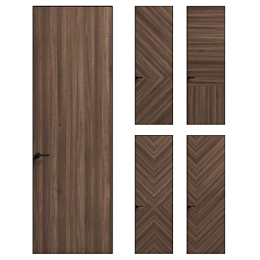 Matte Stained Oak Rift Doors 3D model image 1 