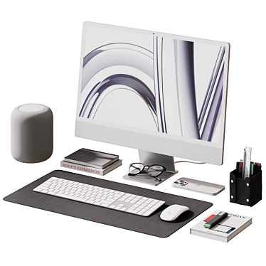 Desktop decor with apple appliances