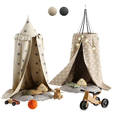 Kids Canopy Room Set with Toys 3D model image 1 