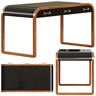 Sleek Victoria Desk with Storage 3D model image 1 