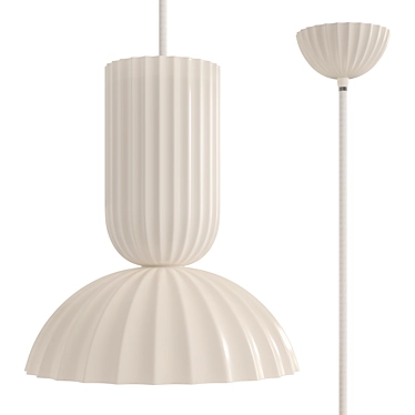 Elegant White Porcelain Pendant Light 3D model image 1 