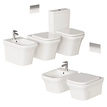 Duravit P3 Comforts Bathroom Set 3D model image 1 