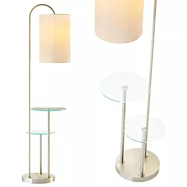 John Lewis Glass Shelf Floor Lamp 3D model image 1 