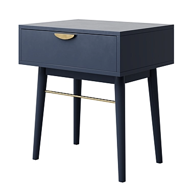 Penelope Dark Blue Bedside Table 3D model image 1 