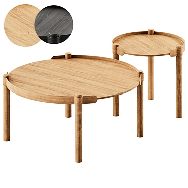 Modern Coffee Table Set in Two Sizes 3D model image 1 