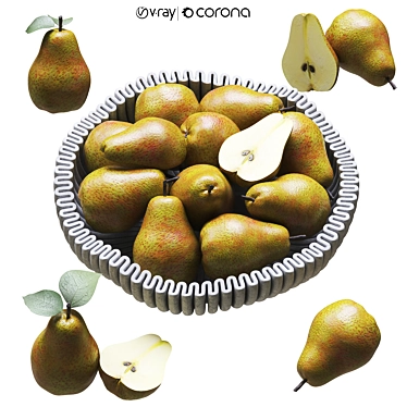 Modern Pear Bowl Sculpture Home 3D model image 1 