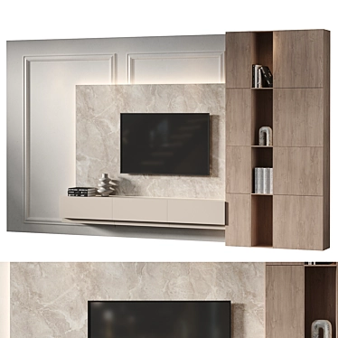 Modern TV Wall Set 12 3D model image 1 