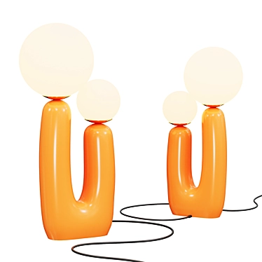 Nordic Designer Orange Finger Lamp 3D model image 1 