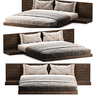 Modern Wood Bed Platform 2015 3D model image 1 