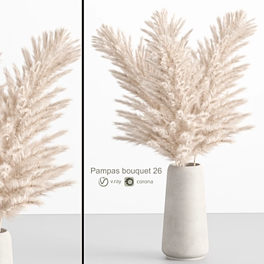 Pampas Bouquet 3D Models Bundle 3D model image 1 