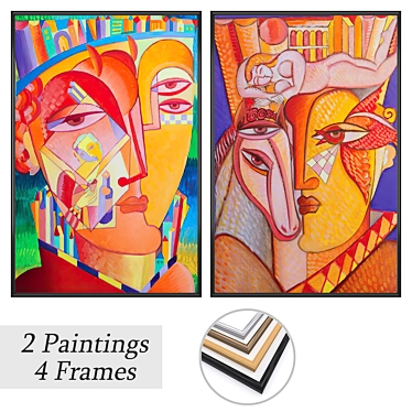 Artwork Set with Multiple Frames 3D model image 1 