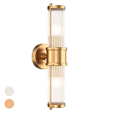 Elegant Nickel Wall Light 3D model image 1 