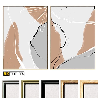 Plaster Texture Dual Photo Frame 3D model image 1 