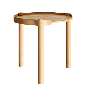 Woody Oak Round Side Table 3D model image 1 