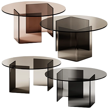 Sleek Glass Coffee Table 3D model image 1 