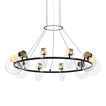 Ring Glass Chandelier Olympe 3D model image 1 