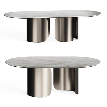 Modern Oscar Dining Table Set 3D model image 1 