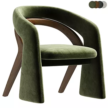 Modern Teak Olga Dining Chair 3D model image 1 