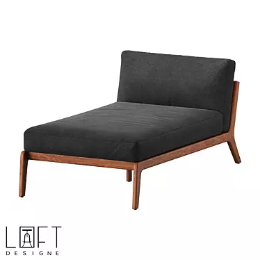 Modern Wood and Fabric Sofa 3D model image 1 